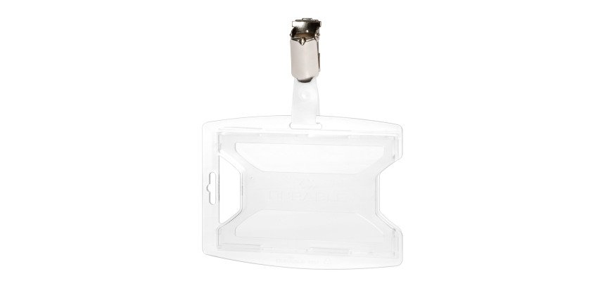 Durable Portabadge reXycle® con clip per 2 tessere - Confezione da 25