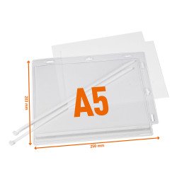 Durable Busta impermeabile A5 con fascette - Confezione da 5