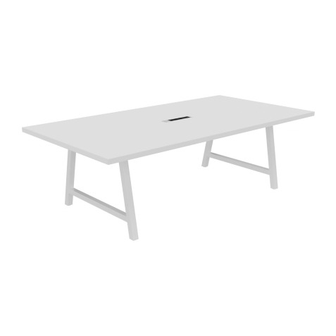 Table de réunion Synergy avec bloc électrique encastré 3 prises AC + 1 USB-A +1 USB-C