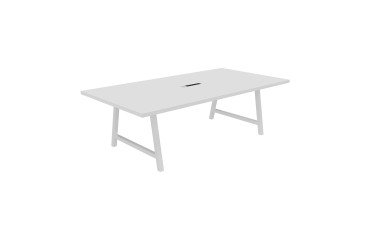 Meeting table Synergy L 240 x D 120 x H 74 cm electrified white metal base