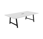 Table de réunion Energy L 240 x P 120 x H 74 cm électrifiée pied métal noir