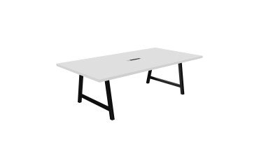 Table de réunion Synergy avec bloc électrique encastré 3 prises AC + 1 USB-A +1 USB-C