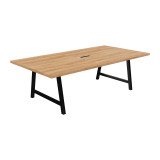 Conference table Synergy L 240 x D 120 x H 74 cm electrified black metal base