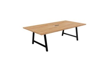 Conference table Synergy L 240 x D 120 x H 74 cm electrified black metal base