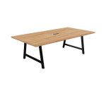 Table de réunion Synergy avec bloc électrique encastré 3 prises AC + 1 USB-A +1 USB-C