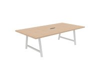 Meeting table Synergy L 240 x D 120 x H 74 cm electrified white metal base