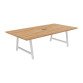 Meeting table Synergy L 240 x D 120 x H 74 cm electrified white metal base
