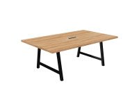 Table de réunion Energy L 200 x P 120 x H 74 cm électrifiée pied métal noir