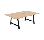 Table de réunion Energy L 200 x P 120 x H 74 cm électrifiée pied métal noir