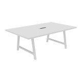 Meeting table Synergy L 200 x W 120 x H 74 cm electrified white metal foot