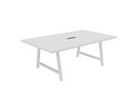 Meeting table Synergy L 200 x W 120 x H 74 cm electrified white metal foot