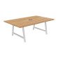 Tisch für Besprechungen Synergy L 200 x T 120 x H 74 cm, elektrifiziert, mit weißem Metallfuß.