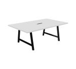 Table de réunion Energy L 200 x P 120 x H 74 cm électrifiée pied métal noir