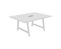 Meeting table Synergy L 160 x W 120 x H 74 cm electrified white metal foot