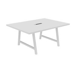 Meeting table Synergy L 160 x W 120 x H 74 cm electrified white metal foot
