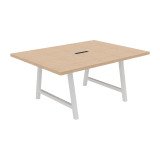 <table>Meeting table Synergy L 160 x W 120 x H 74 cm electrified white metal foot</table>