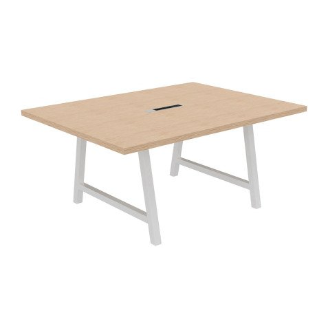 <table>Meeting table Synergy L 160 x W 120 x H 74 cm electrified white metal foot</table>