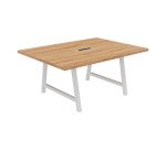 Tisch Synergy Besprechung 160 x 120 x 74 cm elektrifiziertes Bein weißes Metall