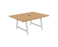 Meeting table Synergy L 160 x W 120 x H 74 cm electrified white metal foot