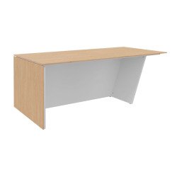 Bureau de direction Helyos L 200 x P 100 cm plateau chêne clair / pied incliné à gauche