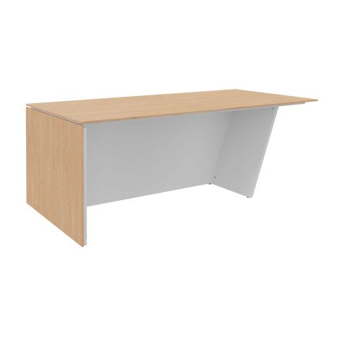 Bureau de direction Helyos L 200 x P 100 cm plateau chêne clair / pied incliné à gauche