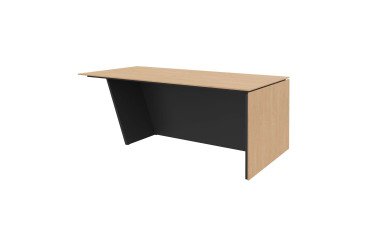 Directie werkpost Helyos L 200 x D 100 cm licht eikenblad / schuine rechterpoot