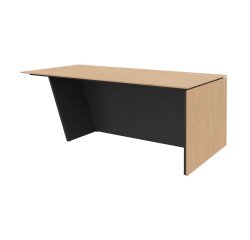 Directie werkpost Helyos L 200 x D 100 cm licht eikenblad / schuine rechterpoot