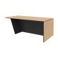 Bureau de direction Helyos L 200 x P 100 cm plateau chêne clair / pied incliné à droite