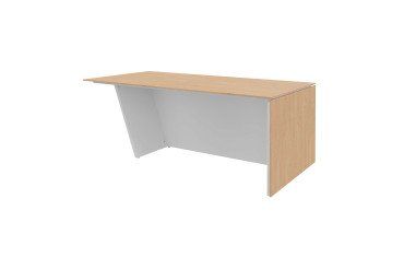 Bureau de direction Helyos L 200 x P 100 cm plateau chêne clair / pied incliné à droite