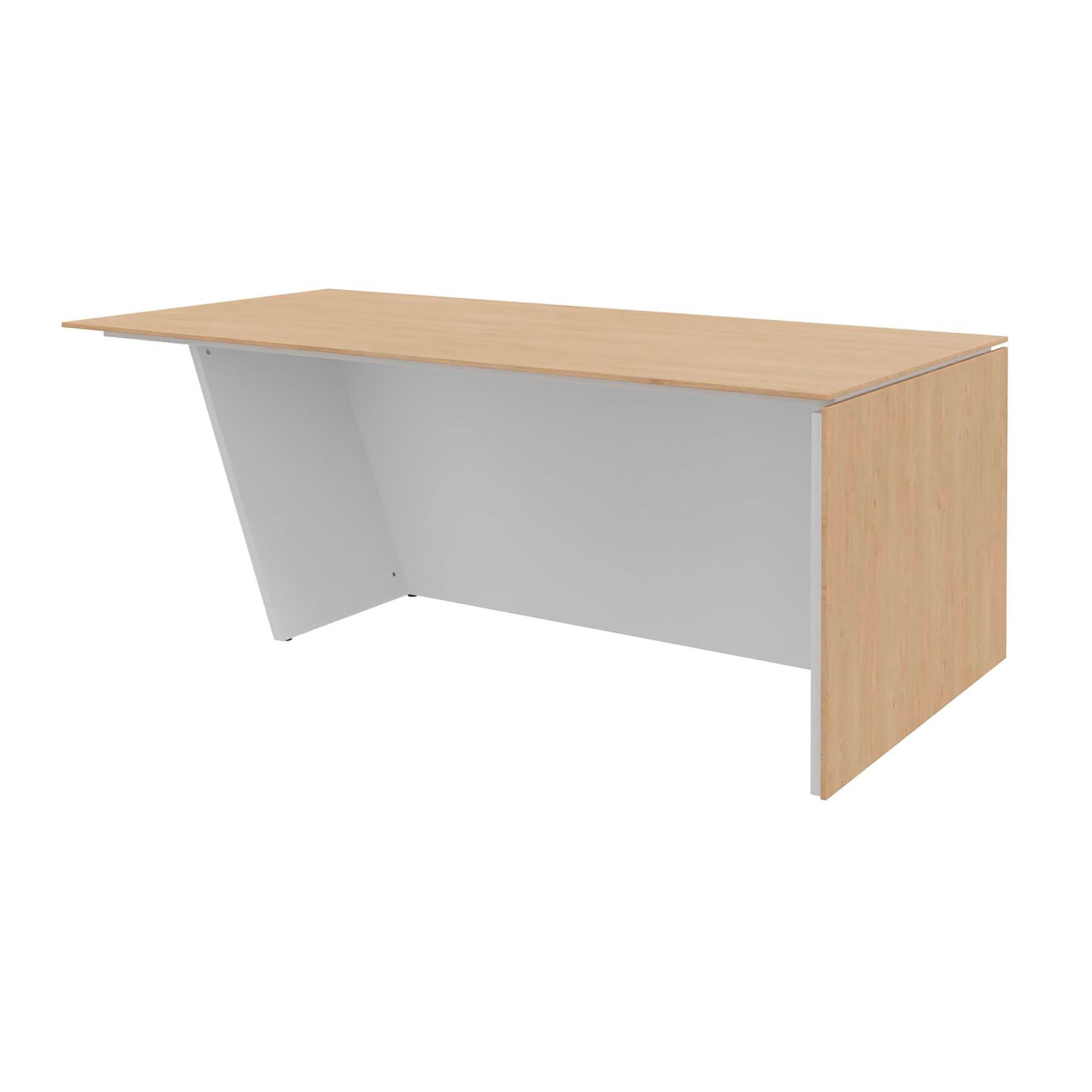 Directie werkpost Helyos L 200 x D 100 cm licht eikenblad / schuine rechterpoot