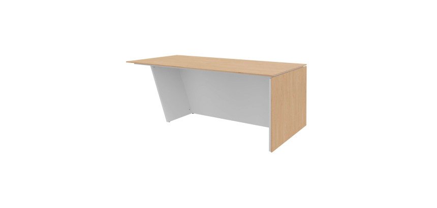 Mesa de dirección Helyos An 200 x Fon 100 cm roble claro/patas inclinadas a la derecha