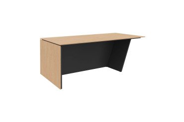 Executive office desk Helyos L 200 x W 100 cm light oak top / left inclined leg