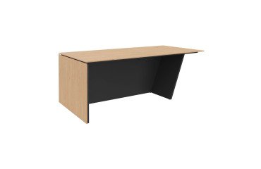 Büro des Management Helyos L 200 x T 100 cm, helle Eiche Tischplatte / linkes geneigtes Bein.