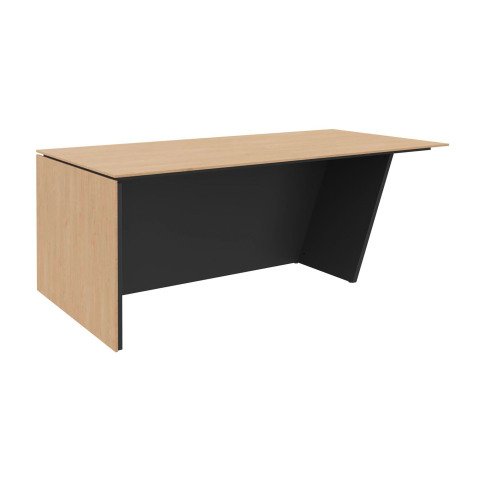 Mesa de dirección Helyos An 200 x Fon 100 cm roble claro/patas carbón inclinadas a la izquierda