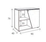 Armario bajo Helyos Alt 76 x An 90 cm roble puerta izquierda