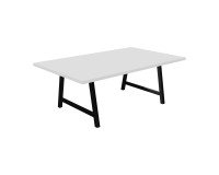 Table de réunion Synergy L 200 x P 120 x H 74 cm pied métal noir
