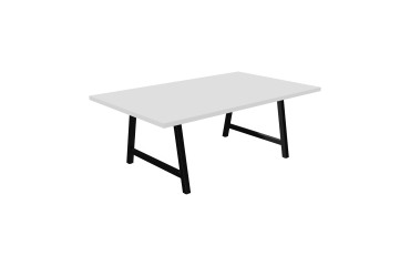 Meeting table Synergy L 200 x W 120 x H 74 cm black metal base