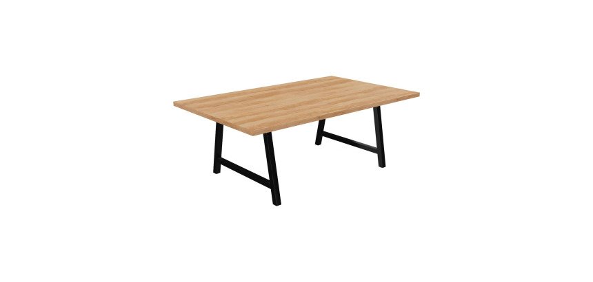 Meeting table Synergy L 200 x W 120 x H 74 cm black metal base