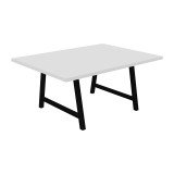 <table> Meeting table Synergy L 160 x W 120 x H 74 cm black metal base </table>