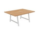 Table de réunion Energy L 160 x P 120 x H 74 cm pied métal blanc