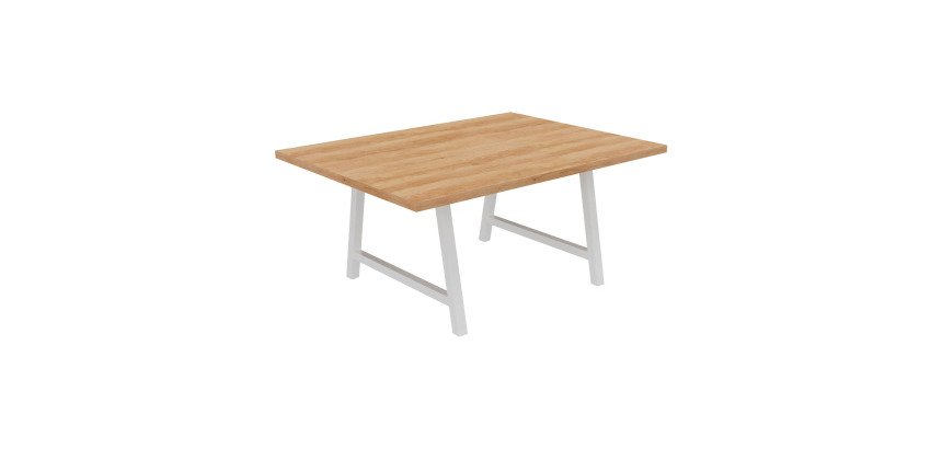 Table de réunion Energy L 160 x P 120 x H 74 cm pied métal blanc