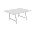 Meeting table Synergy L 160 x W 120 x H 74 cm white metal base