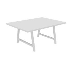 Meeting table Synergy L 160 x W 120 x H 74 cm white metal base