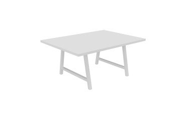 Meeting table Synergy L 160 x W 120 x H 74 cm white metal base