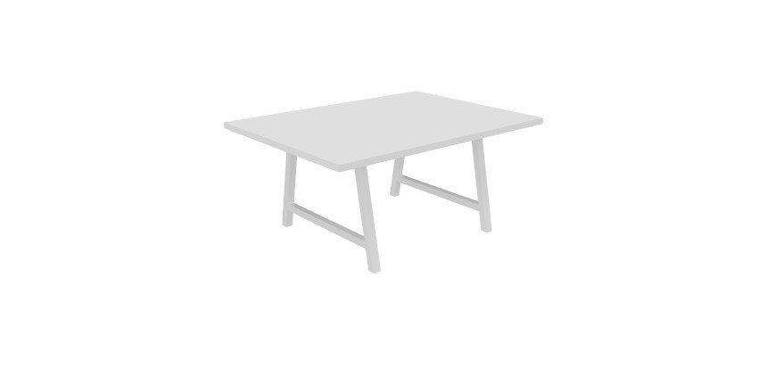 Meeting table Synergy L 160 x W 120 x H 74 cm white metal base