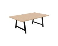Vergadertafel Synergy L 200 x D 120 x H 74 cm zwarte metalen voet