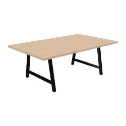 Table de réunion Energy L 200 x P 120 x H 74 cm pied métal noir