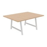 Tisch für Besprechungen Synergy L 160 x B 120 x H 74 cm, weißes Metallgestell