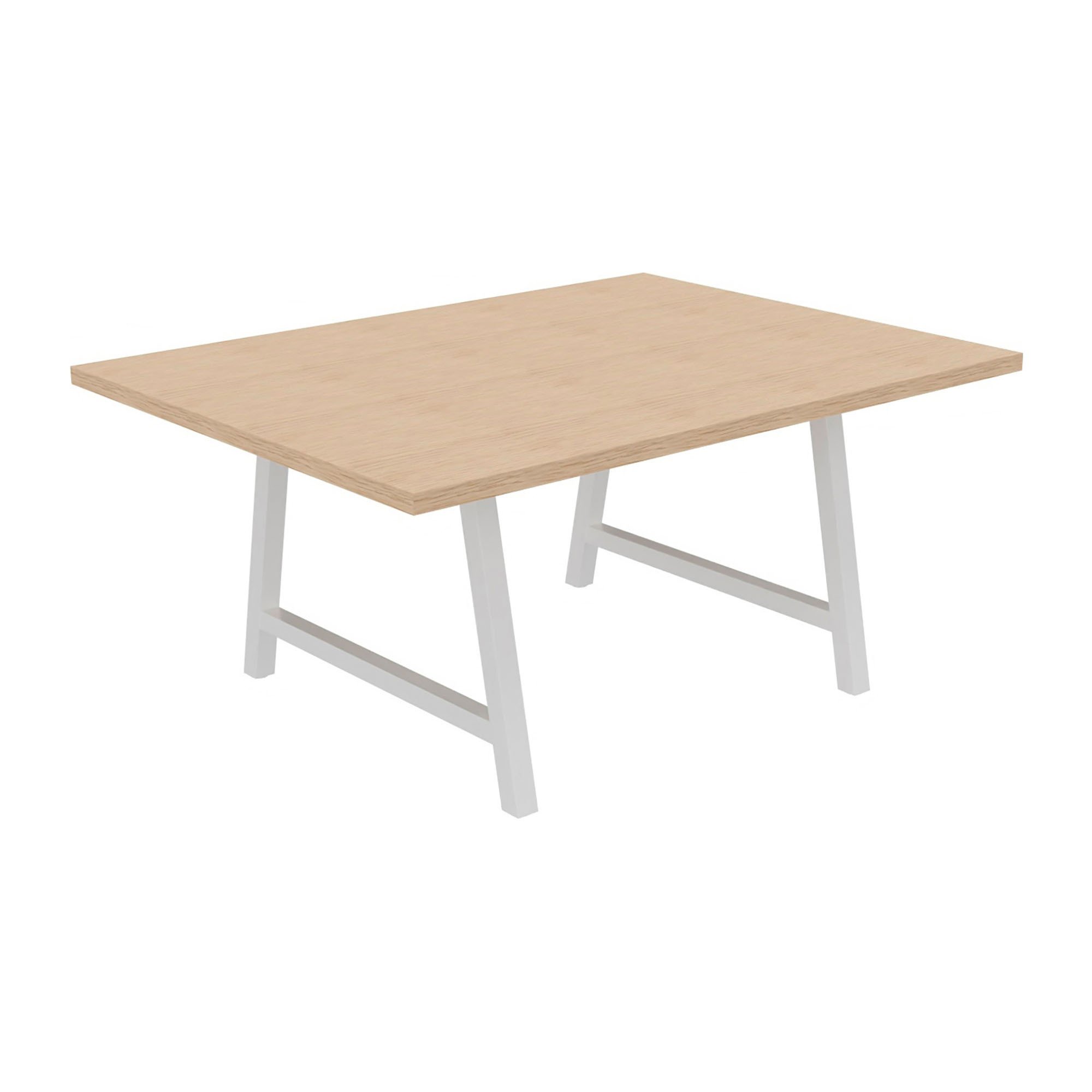 <table>Meeting table Synergy L 160 x W 120 x H 74 cm white metal base</table>