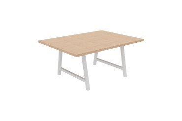 Vergadertafel Synergy L 160 x B 120 x H 74 cm wit metalen onderstel